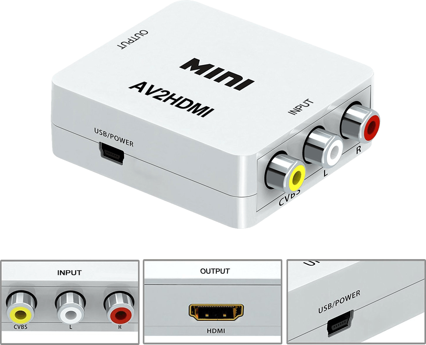 AV to HDMI Converter with External USB Power Input