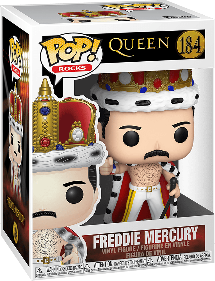 Funko Pop! Rocks 184: Queen - Freddie Mercury Vinyl Figure (Crowned)