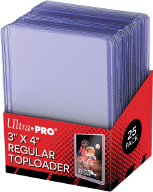 Ultra Pro 3 x 4 inch Regular Toploader Card Protectors - 25 Pack